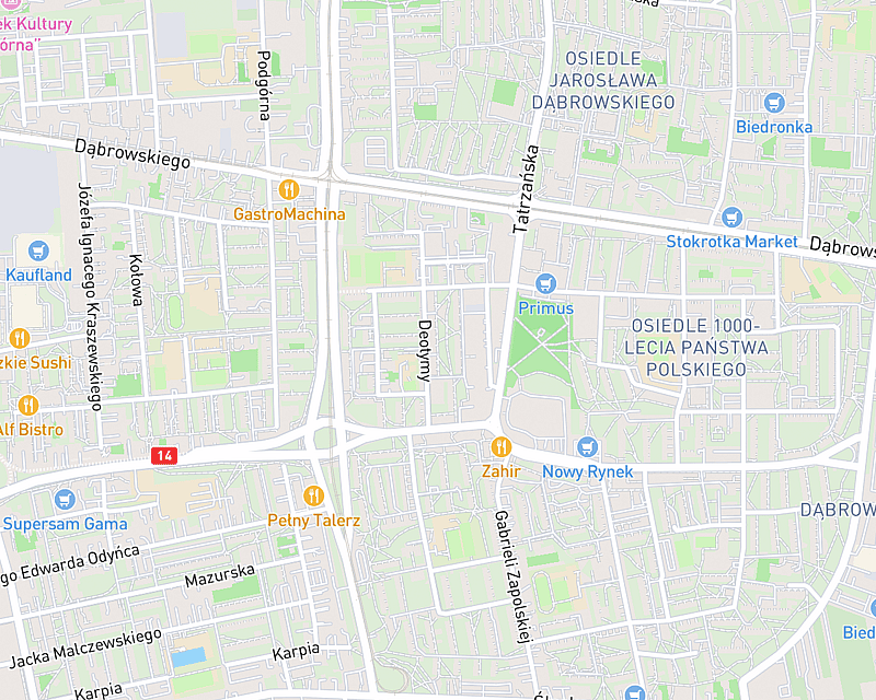 Mapa przedstawiająca lokalizację AniCura Animal Broniewskiego Przychodnia Weterynaryjna